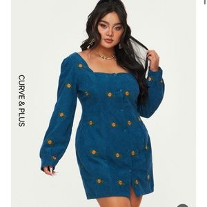 Cider Curve Floral Corduroy Mini Dress - never worn!